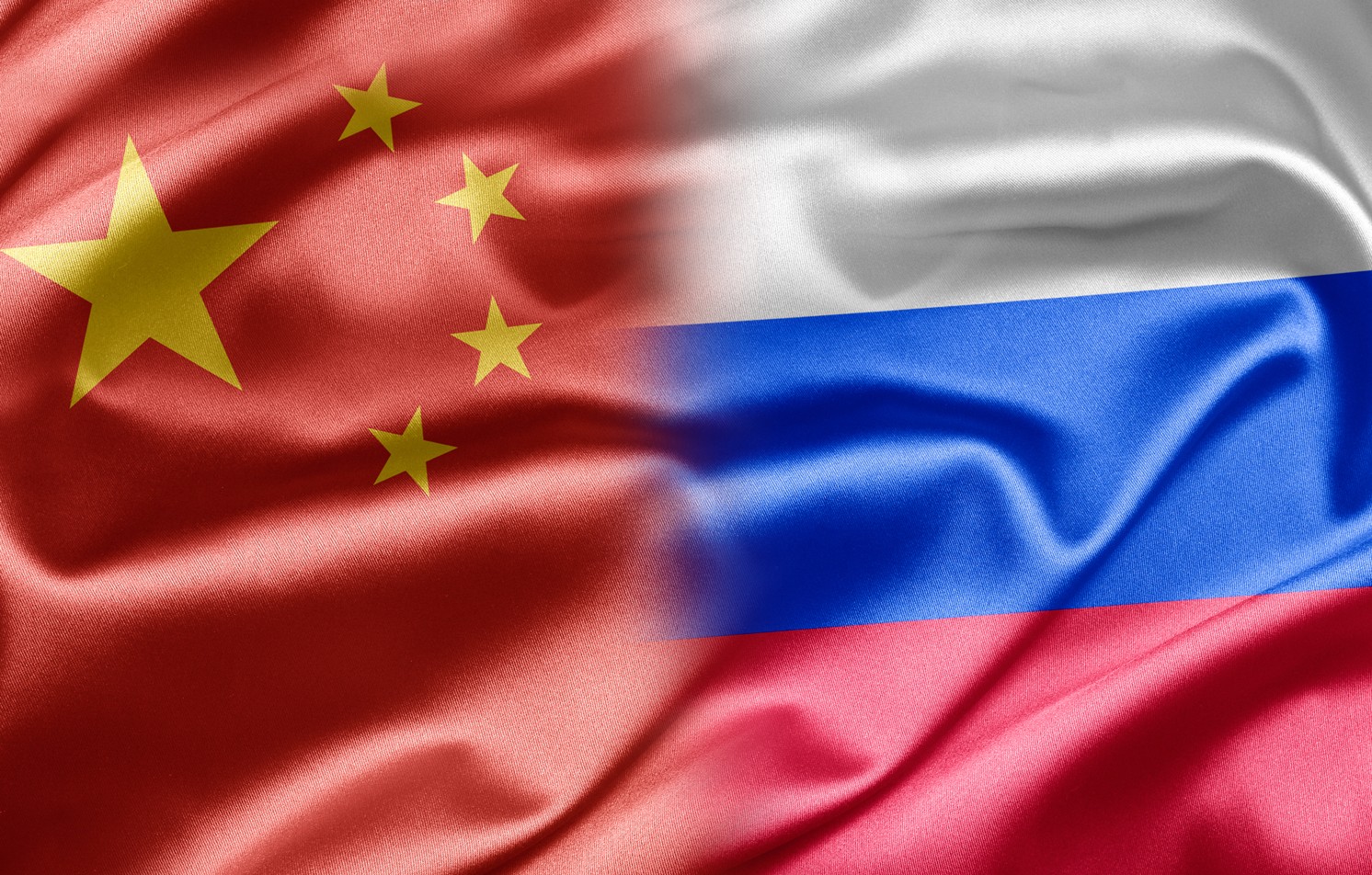 Russia China flags