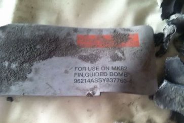 New evidence from the crime scene (Funeral hall) that was bombed by #Saudi warplanes. MK82 guided bomb.