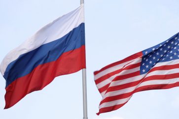 Flags of Russia and US