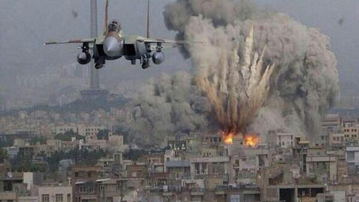 Zionist warplanes bombing Gaza (File Photo)