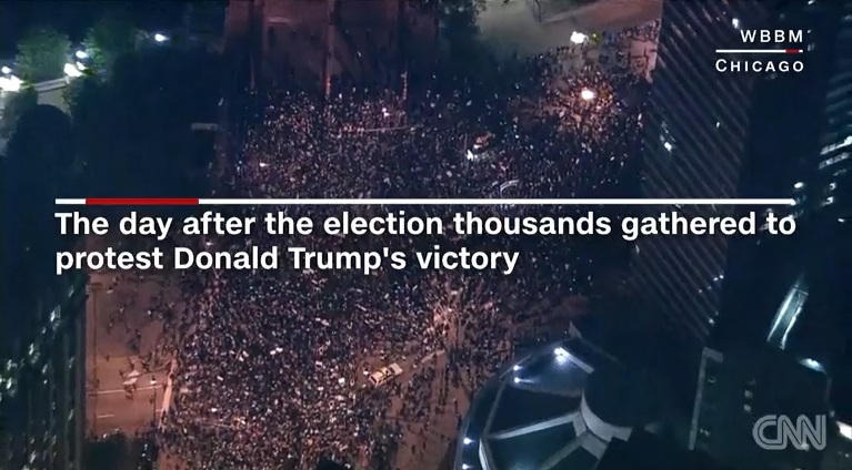 Huge anti-Trump protest in US