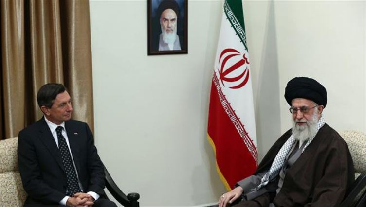 Leader receiving Slovenia's President Borut Pahor