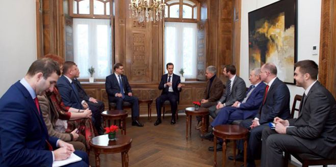 President Assad receiving EU parliamentary delegationPresident Assad receiving EU parliamentary delegation