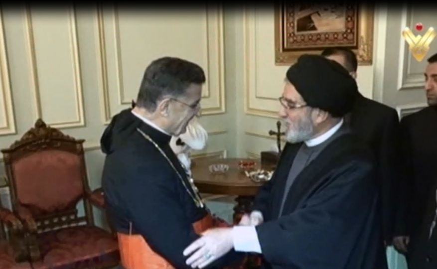 Hezbollah Politburo Chief Sayyed Ibrahim Amine Al-Sayyed and Maronite Patriarch Beshara Al-Rai