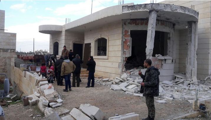 A House Damaged by Terrorists' shells on Nubbul town in Aleppo northern countryside