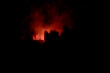 The strikes led to several explosions that were seen and heard in Aleppo’s al-Ansari neighborhood and the neighboring areas.