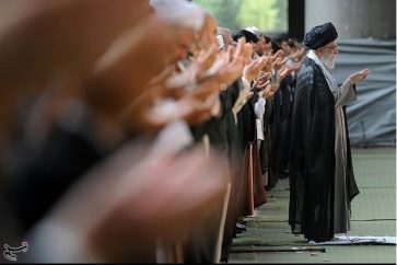 Imam Khamenei leading prayers