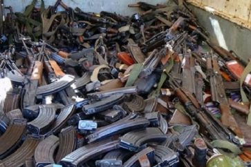 Weaponry collected from the gunmen