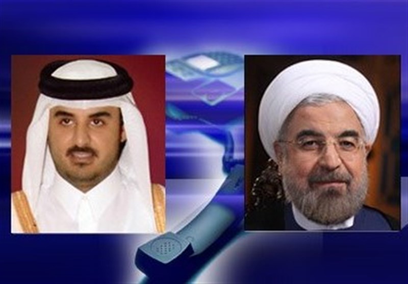 Iranian President Hassan Rouhani - Qatari Emir Sheikh Tamim Bin Hamad Al Thani
