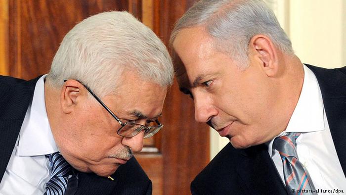 Palestinian Authority Chief Mahmoud Abbas and Israeli Prime Minister Benjamin Netanyahu