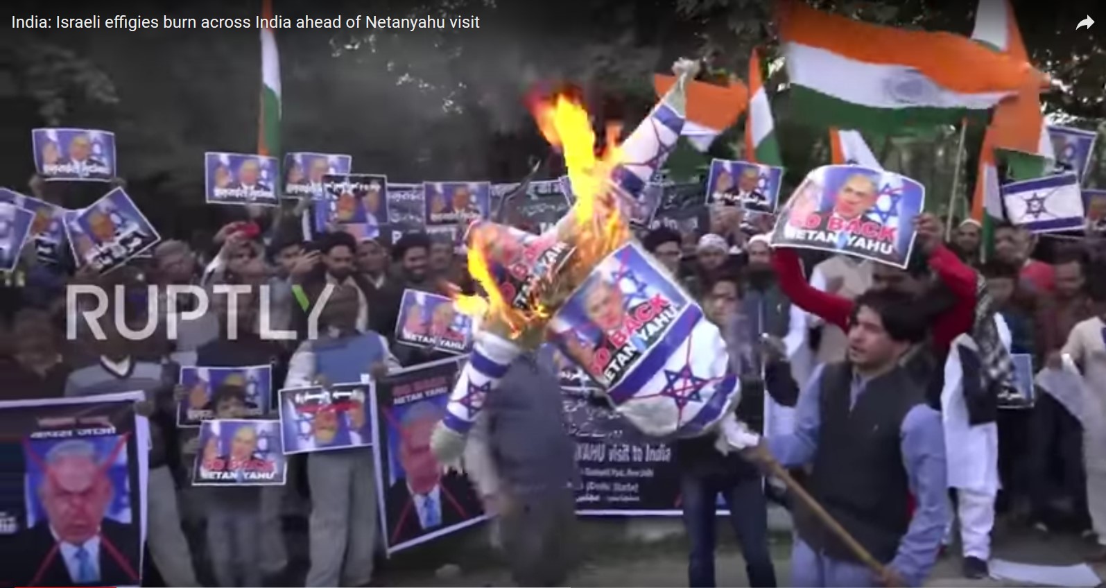 India protest Netanyahu visit