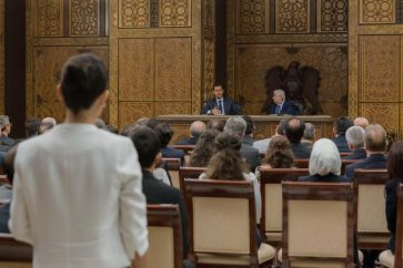 Assad gathering with Syrian diplomats