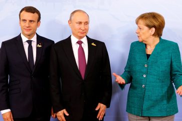 Macron Putin Merkel