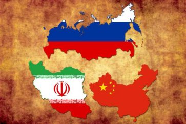 Russia China Iran flags