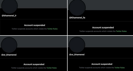 Imam Khamenei’s English, Arabic, Persian and Urdu Twitter accounts were temporarily suspended