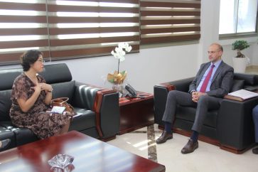 Lebanese Health Minister Hamad Hasan UNICEF representative