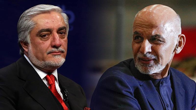 Afghan President Ashraf Ghani and his rival Abdullah Abdullah