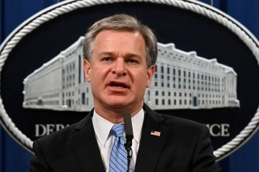 US FBI director Director Christopher Wray