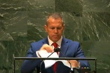 sraeli Envoy to the United Nations (UN) Gilad Erdan