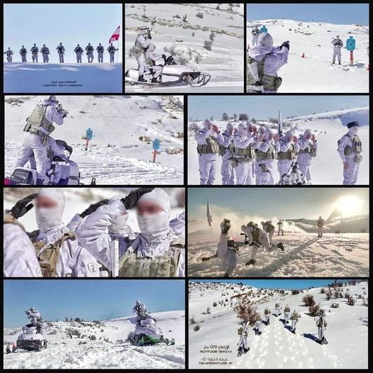 Hezbollah fighters in snow