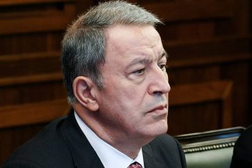 MOSCOW, RUSSIA - AUGUST 17, 2018: Turkey's Defence Minister Hulusi Akar during a meeting with Russia's Defence Minister Sergei Shoigu. Vadim Savitsky/Russian Defence Ministry Press Office/TASSÐîññèÿ. Ìîñêâà. Ìèíèñòð íàöèîíàëüíîé îáîðîíû Òóðöèè Õóëóñè Àêàð âî âðåìÿ âñòðå÷è ñ ìèíèñòðîì îáîðîíû ÐÔ Ñåðãååì Øîéãó. Âàäèì Ñàâèöêèé/ïðåññ-ñëóæáà Ìèíîáîðîíû ÐÔ/ÒÀÑÑ