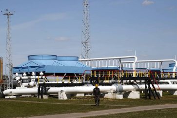 epa09928185 Tanks and pipes at overground site of  underground gas storage Incukalns (Incukalns UGS), near Ragana, Latvia, 05 May 2022.  According to the unified natural gas transmission and storage company 'JSC Conexus Baltic Grid', the firm is the only functional storage in the Baltic countries. The 'Incukalns UGS' storage facility had a capacity of 4.47 billion cubic meters, from which 2.32 billion cubic meters were active or constantly pumped natural gas. In case of rising consumption of natural gas in the region, Incukalns UGS capacity can be increased up to 3.2 billion cubic meters of active natural gas, which will fully ensure Latvia's and the nearby region needs for fuel. Latvia has a unique, concentrated geological structure, which allows to create natural gas storages at least in 11 locations, with a total capacity of up to 50 billion cubic meters. That is about 10 percent of the annual consumption of the European Union and about the same as the total storage capacity across the European Union. Storage is possible because, in the deeps of Latvian soil there is a layer of porous sandstone, which has good storage properties and which is coated with gas-tight rock layers, also these geological structures are placed at optimal level of 700-800 meters deep, allowing safe and cost-efficient storage of gas.  EPA-EFE/TOMS KALNINS