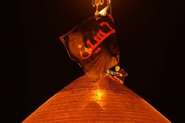 Black flag Imam Hussein Shrine