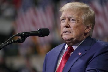 FILE - Former President Donald Trump speaks at a rally in Wilkes-Barre, Pa., Sept. 3, 2022. Trump's latest legal troubles – sweeping fraud allegations by New York's attorney general and an appellate court's stark repudiation by judges he appointed – have laid bare the challenges ahead as the former president operates without the protections afforded by the White House. (AP Photo/Mary Altaffer, File)