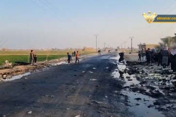 Scene of Israeli drone strike in Syria's Al-Bukamal