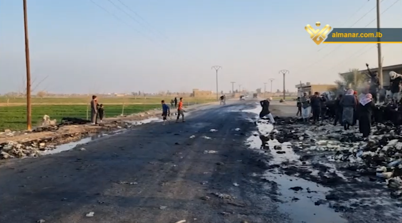 Scene of Israeli drone strike in Syria's Al-Bukamal