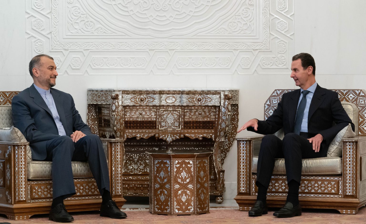 Syrian President Bashar Assad hosting Iran's FM Hussein Amirabdollahian