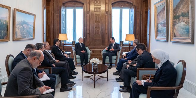 President Bashar al-Assad hosting Head of Iran’s Strategic Council on Foreign Relations Kamal Kharrazi