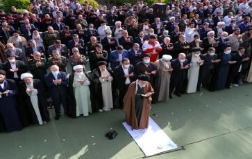 Imam Khamenei leading Eid Al-Fitr prayer
