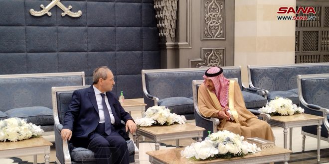Saudi FM Faisal bin Farhan hosting Syrian counterpart Faisal Mikdad