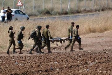 Israeli occupation forces evacuating soldiers injured in Jenin
