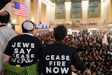 Jewish protest NY Gaza ceasefire