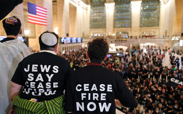Jewish protest NY Gaza ceasefire