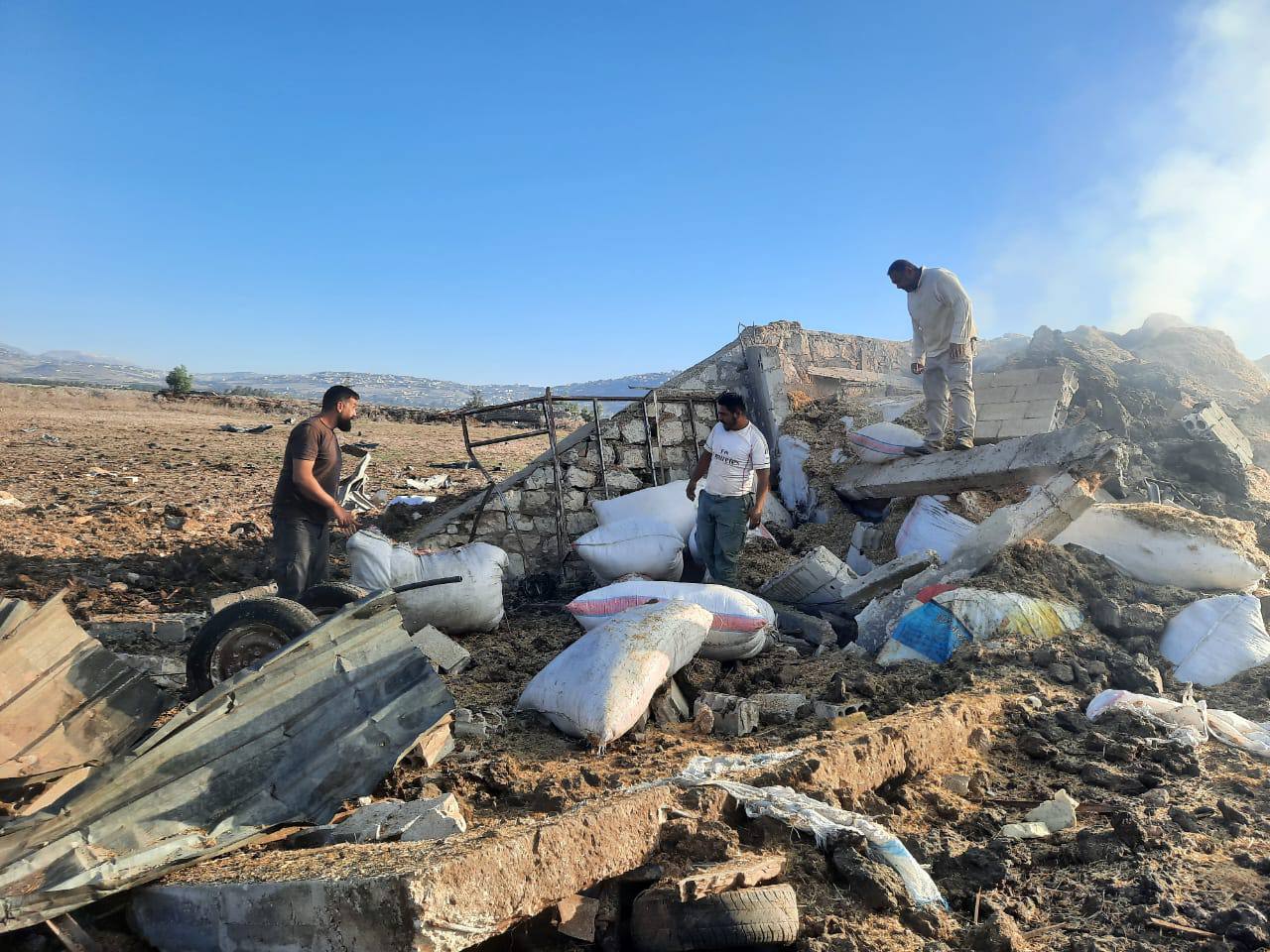 straw stocks farm south Lebanon Israeli strike