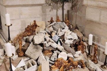Nativity scene Bethlehem church Christmas Israeli Gaza war