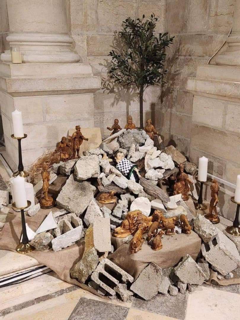 Nativity scene Bethlehem church Christmas Israeli Gaza war
