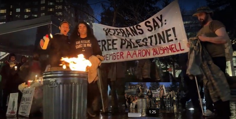 Veterans Burn Their Uniforms at Vigil for US Airman Aaron Bushnell