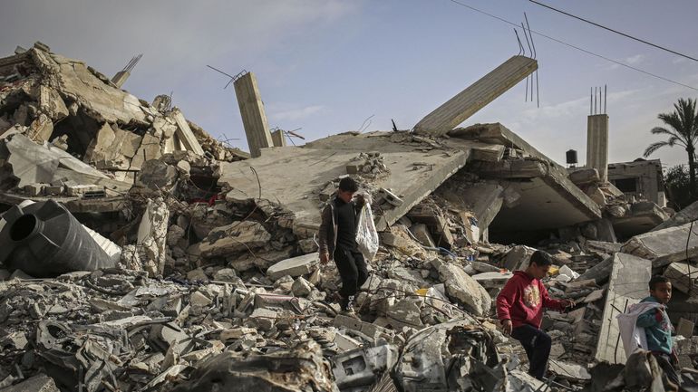 Destruction in Gaza following an Israeli air strike (March 2024).