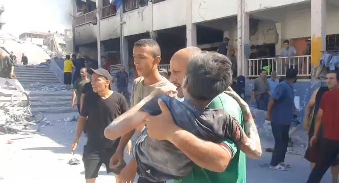 IOF warplanes carried out airstrikes on two schools in Gaza