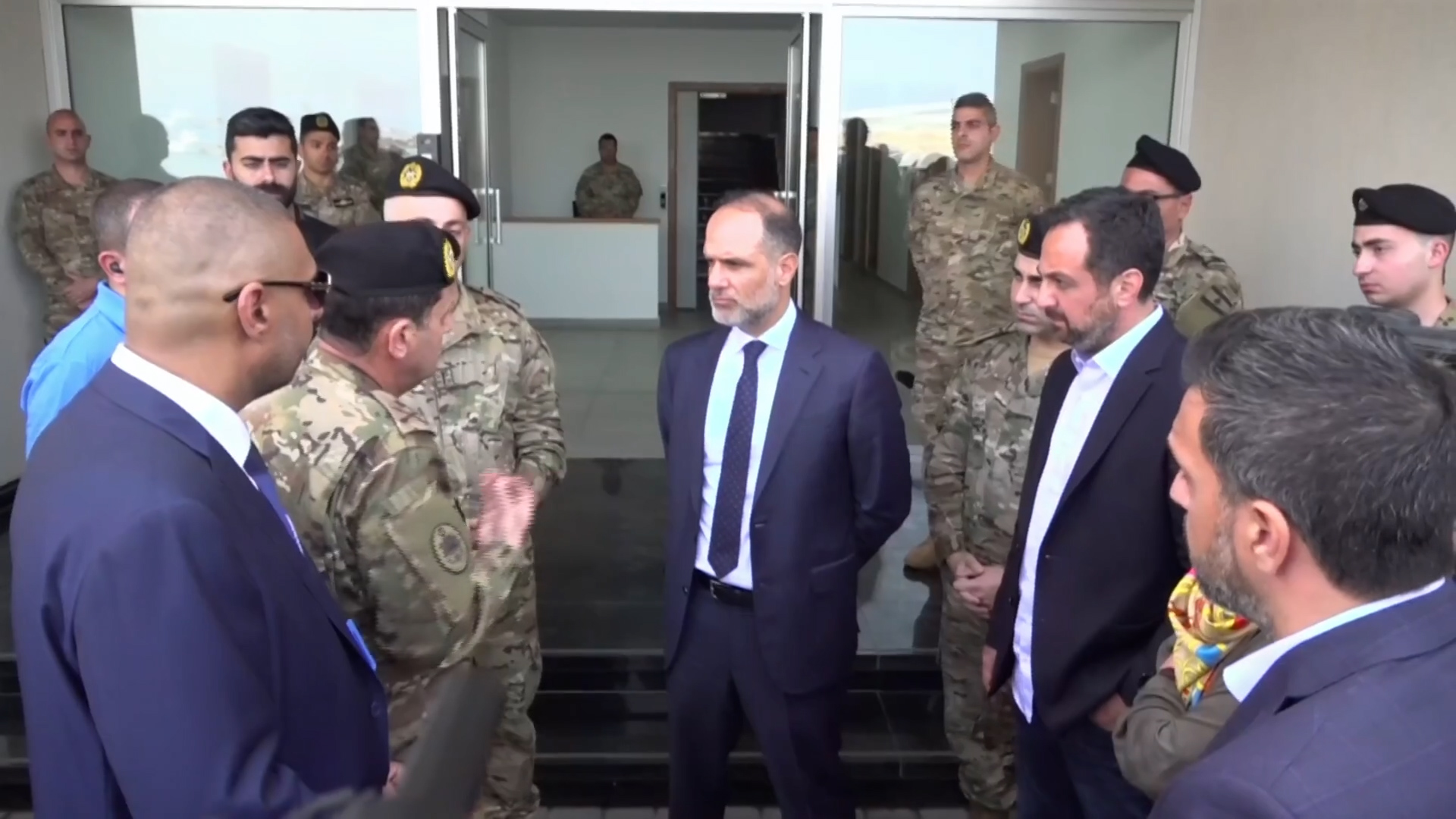 Lebanese minister of transportation and public works, Fayez Rasamne, inspecting Beirut's Port
