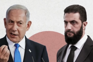 Syria's interim President Ahmad Al-Sharaa and Zionist prime minister Benjamin Netanyahu