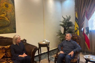 Hezbollah's Liaison and Coordination Unit Head, Hajj Wafiq Safa and UN Special Coordinator for Lebanon, Ms. Jeanine Hennis-Plasschaert