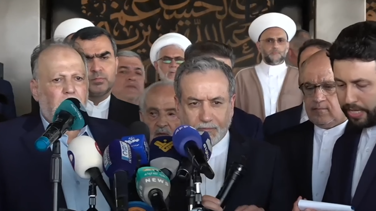 Iran's FM Abbas Araghchi at Marty Sayyed HAsan Nasralla's Shrine