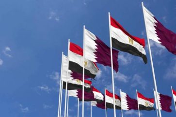 Flags of Egypt and Qatar