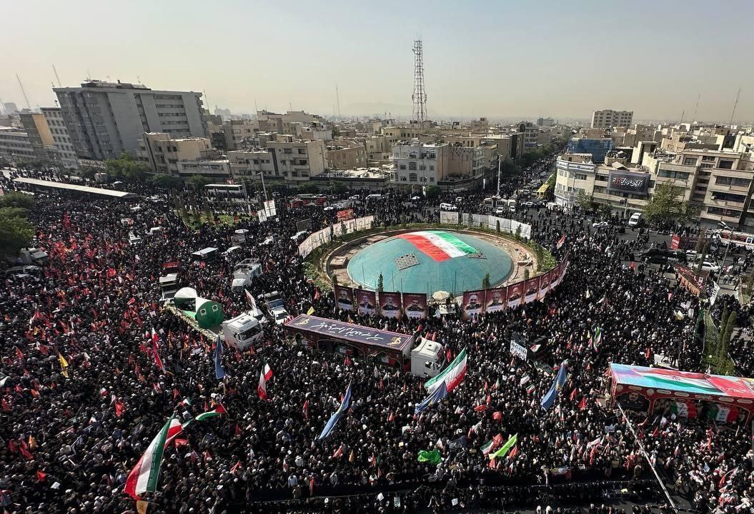 Large crowds of people are seen at Enqelab Square in the downtown Iranian capital of Tehran on June 28, 2025