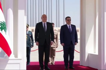 Lebanese President Joseph Aoun and Iraq's PM Mohammad Al-Sudani